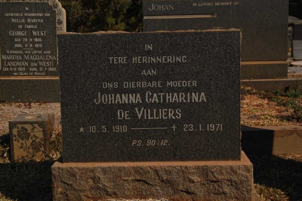 VILLIERS Johanna Catharina, de 1910-1971