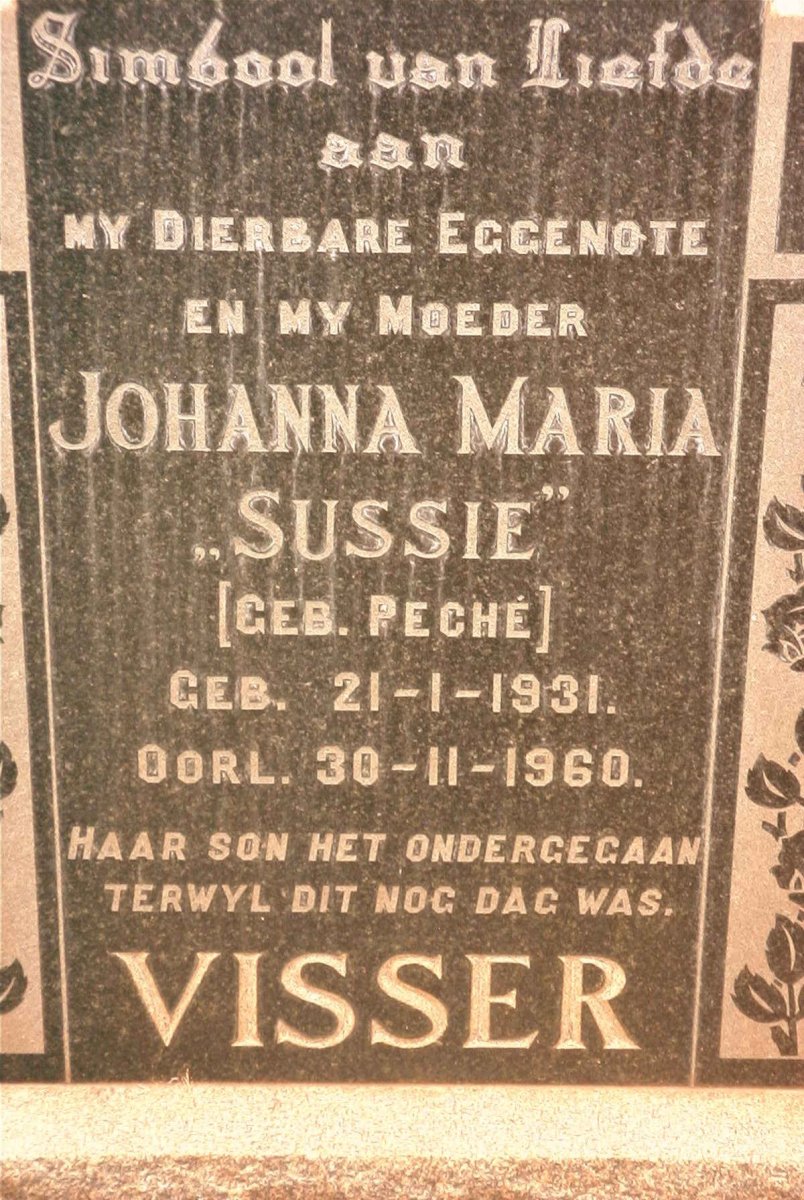 VISSER Johanna Maria nee PECHE 1931-1960