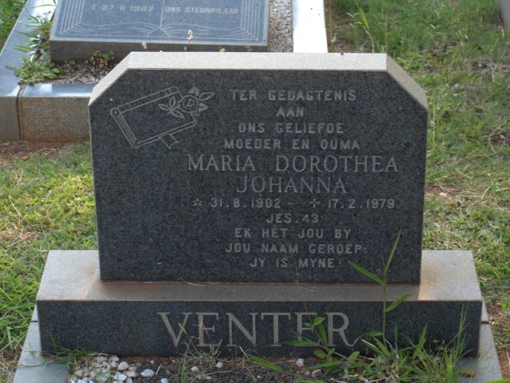 VENTER Maria Dorothea Johanna 1902-1979