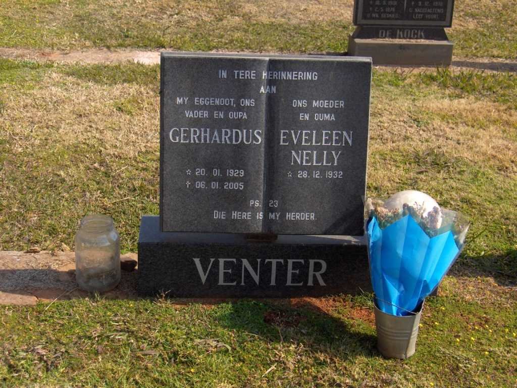 VENTER Gerhardus 1929-2005 &amp; Eveleen Nelly 1932-
