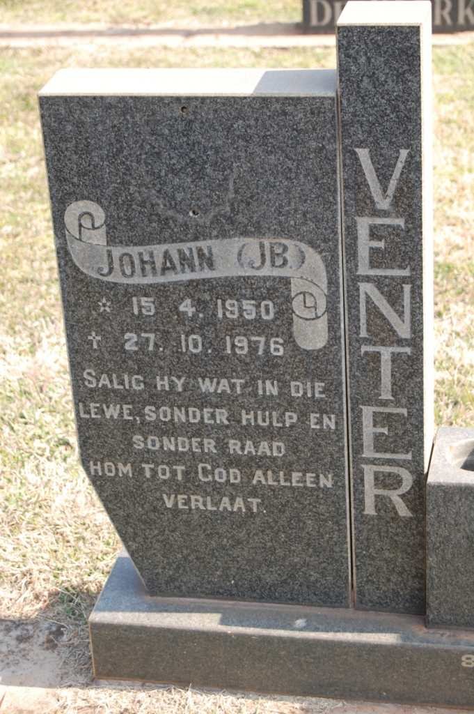 VENTER J.B. 1950-1976