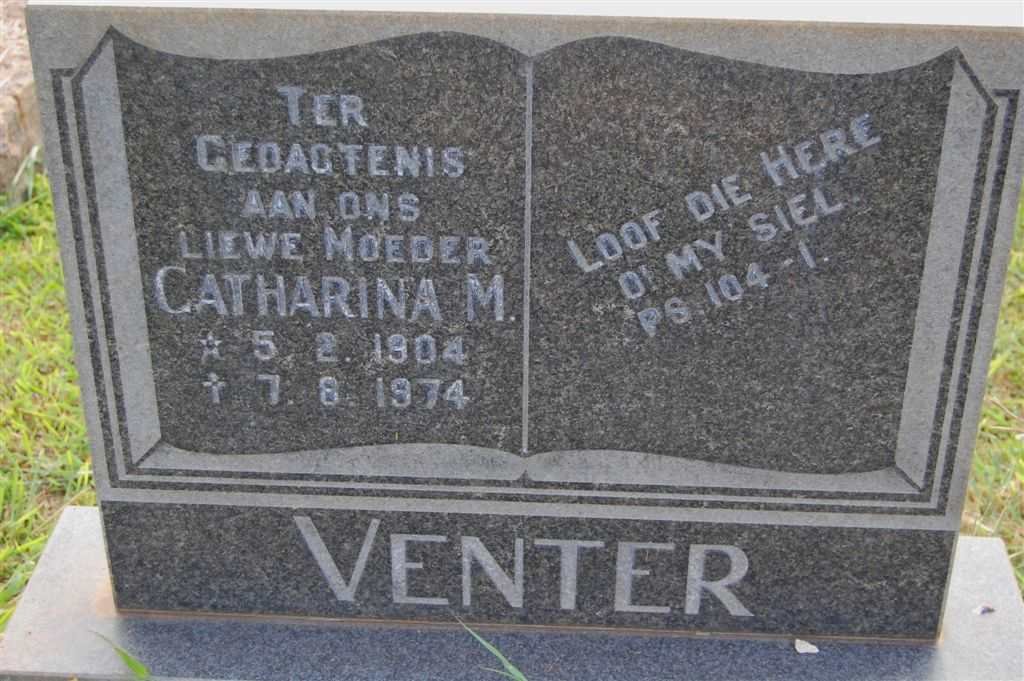 VENTER Catharina M. 1904-1974