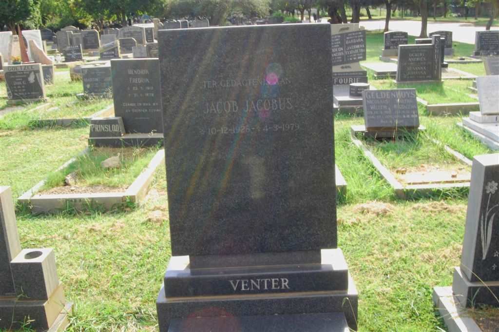 VENTER Jacob Jacobus 1926-1979