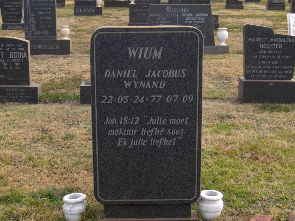 WIUM Daniel Jacobus Wynand 1922-1977