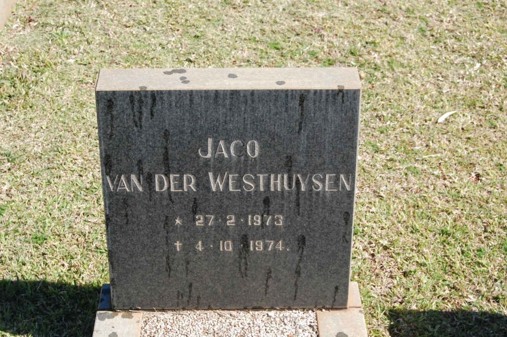 WESTHUYSEN Jaco, van der 1973-1974