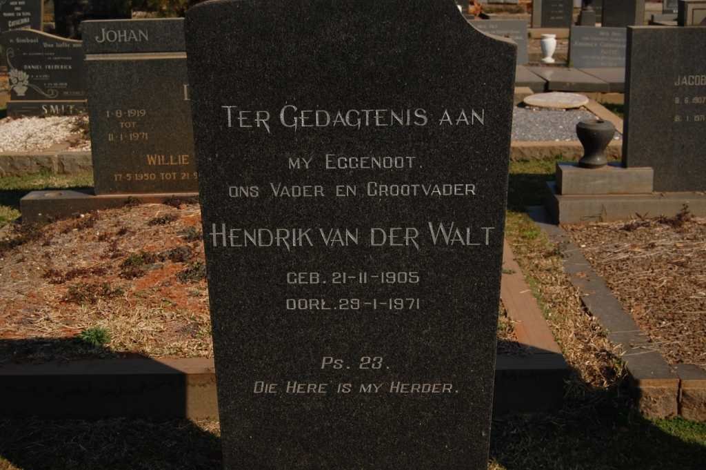 WALT Hendrik, van der 1905-1971