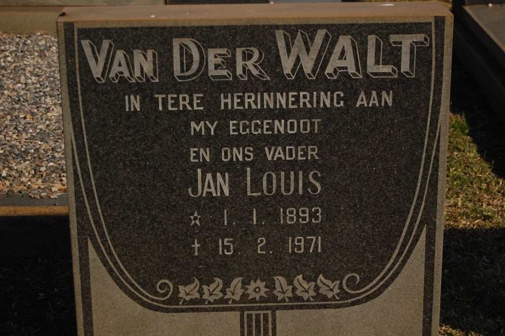 WALT Jan Louis, van der 1893-1971