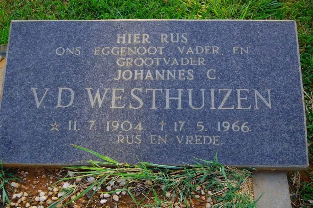 WESTHUIZEN Johannes C., v.d. 1904-1966