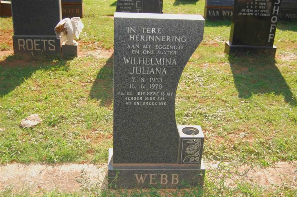 WEBB Wilhelmina Juliana 1933-1978