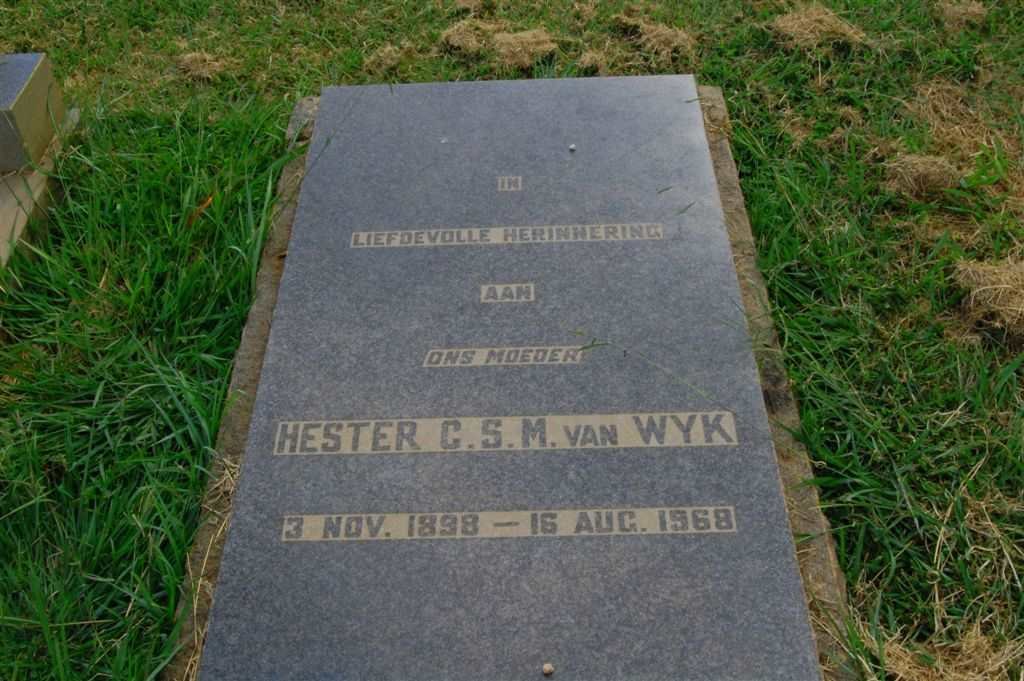 WYK Hester C.S.M., van 1898-1968