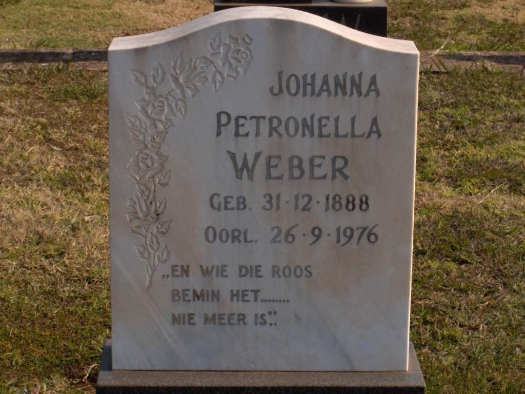WEBER Johanna Petronella 1888-1976
