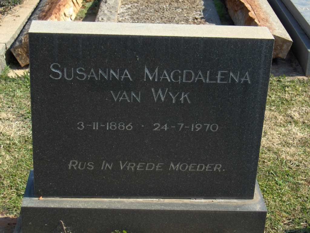 WYK Susanna Magdalena, van 1886-1970