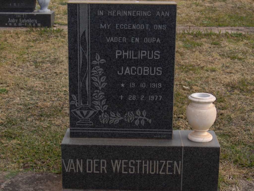WESTHUIZEN Philipus Jacobus, van der 1919-1977