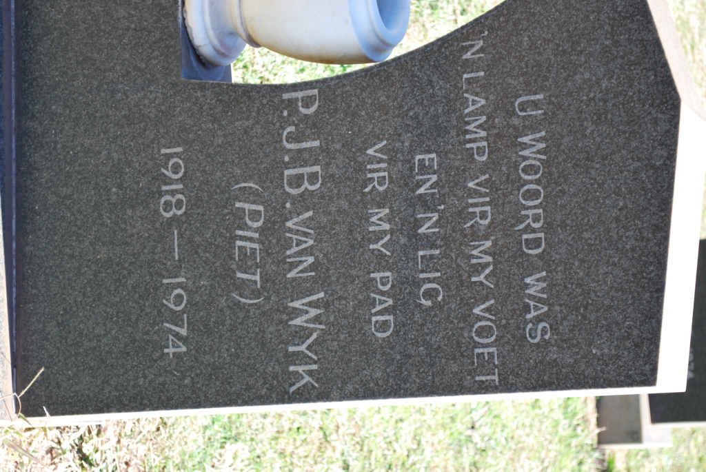 WYK P.J.B., van 1918-1974