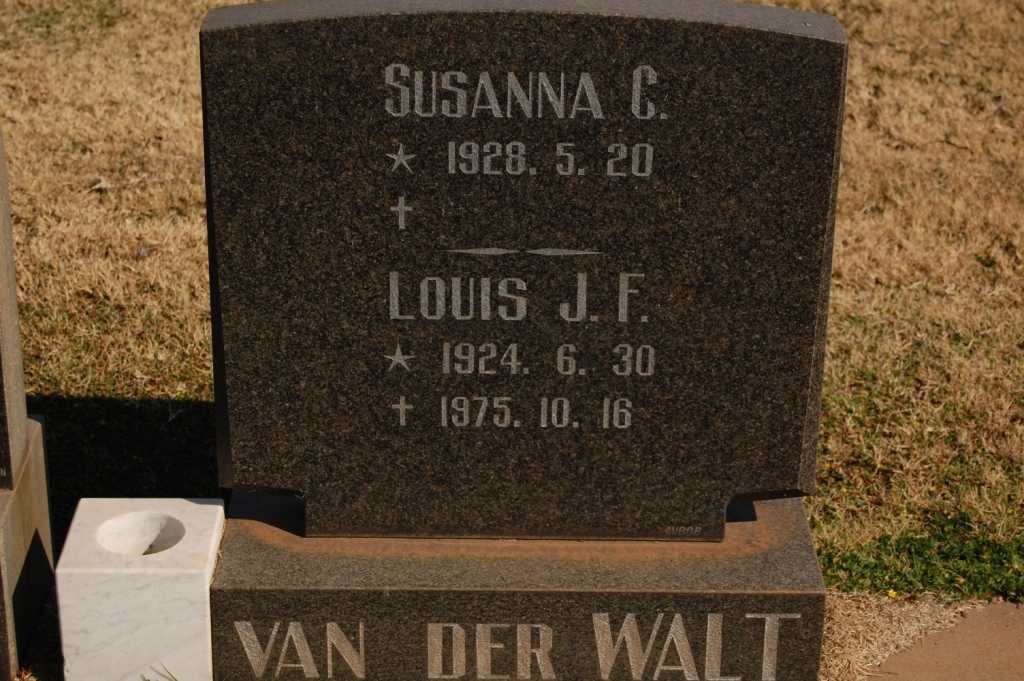 WALT Louis J.F., van der 1924-1975 &amp; Susanna C. 1928-