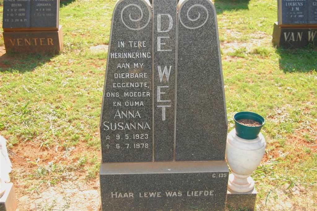 WET Anna Susanna, de 1923-1978