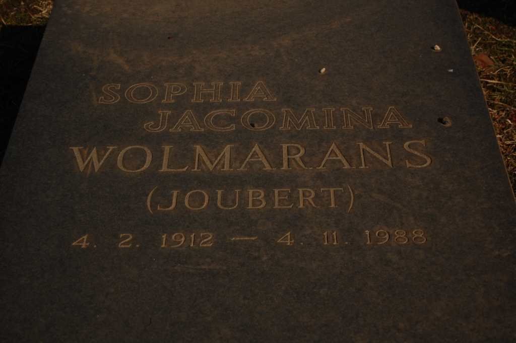 WOLMARANS Sophia Jacomina nee JOUBERT 1912-1988