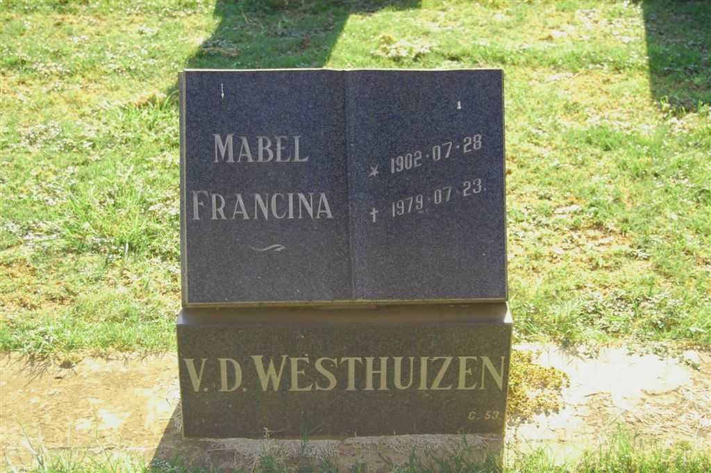 WESTHUIZEN Mabel Francina, v.d. 1902-1979