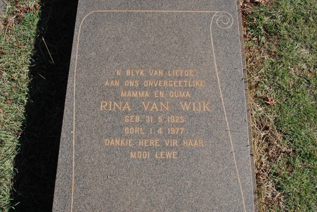 WIJK Rina, van 1925-1977