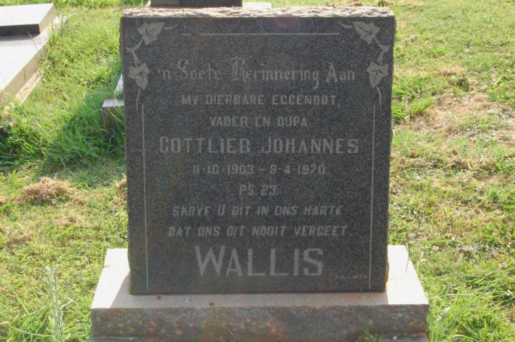 WALLIS Gottlieb Johannes 1903-1970