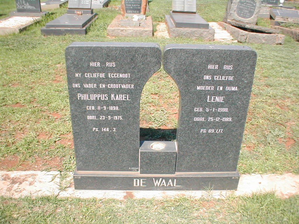 WAAL Philuppus Karel, de 1898-1975 &amp; Lenie 1908-1989