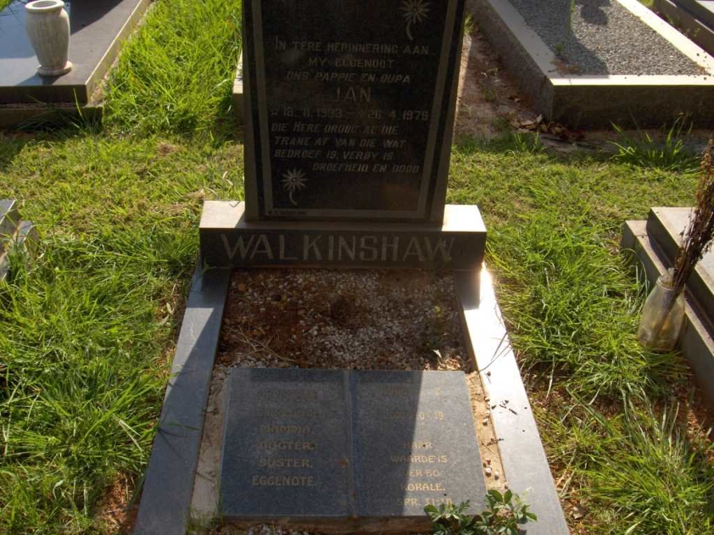 WALKINSHAW Jan 1933-1979 :: WALKINSHAW Christelle 1966-2000