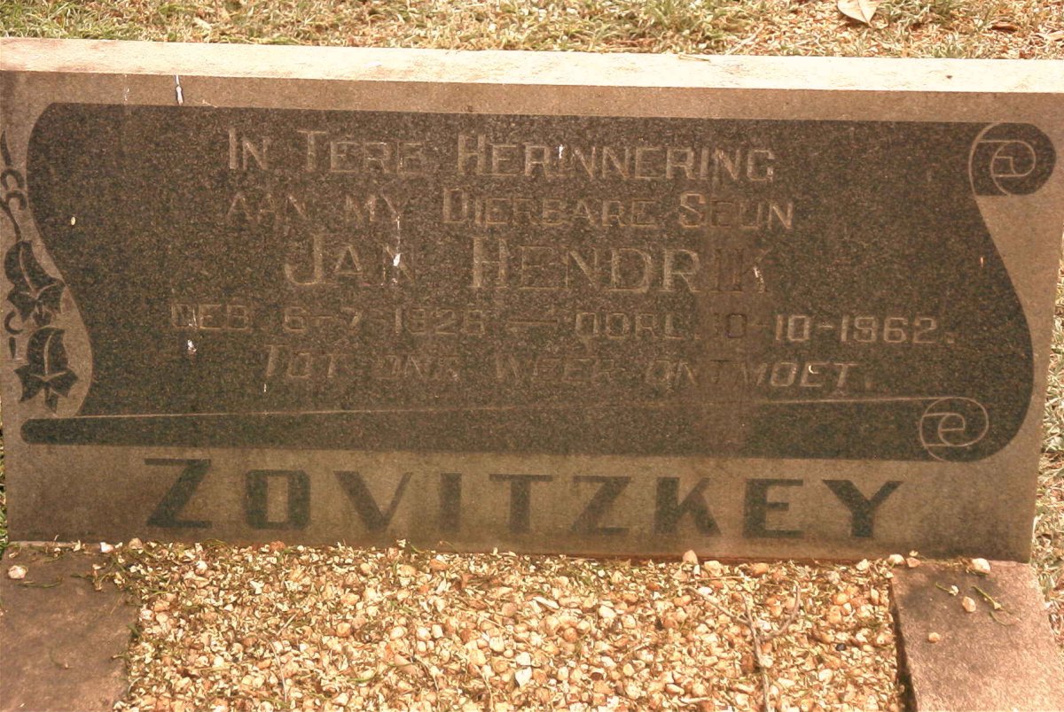 ZOVITZKEY Jan Hendrik 1926-1962