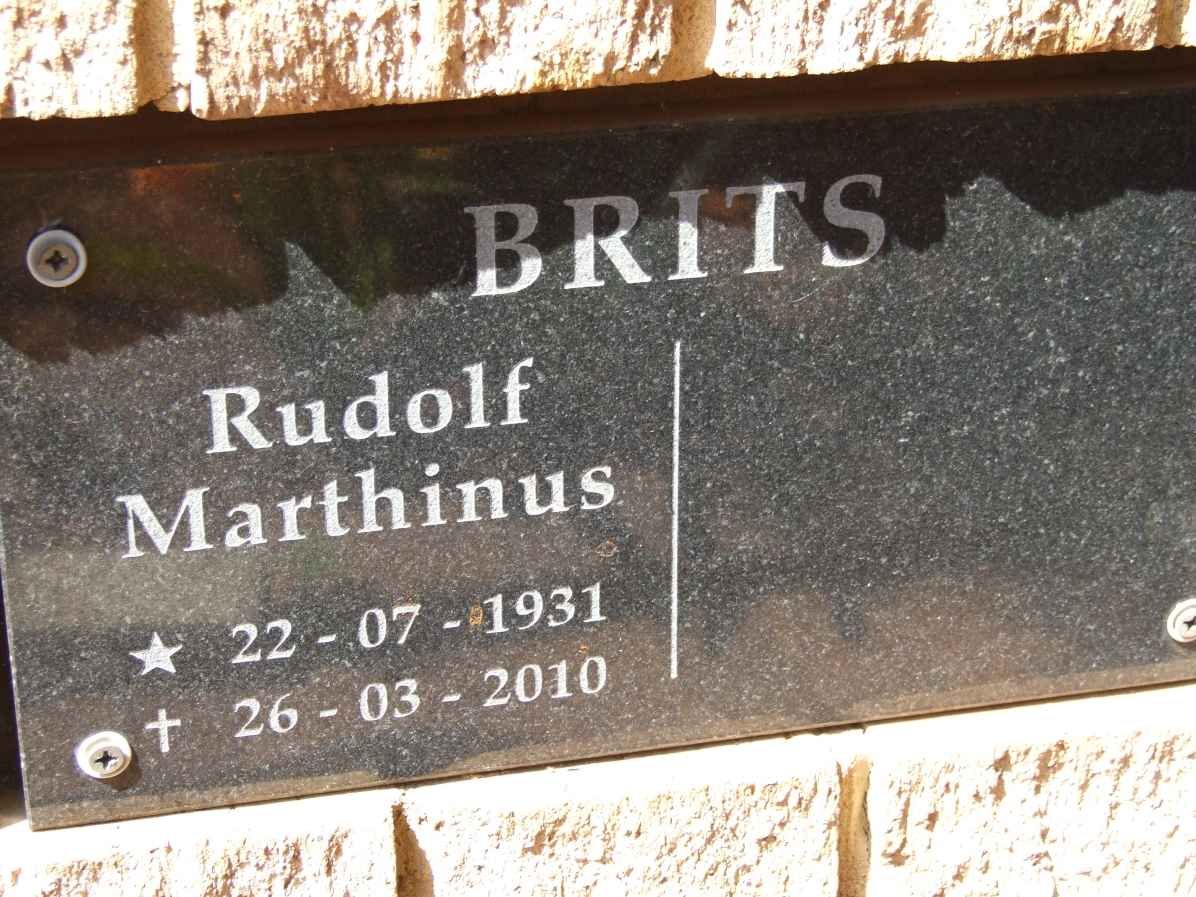 BRITS Rudolf Marthinus 1931-2010