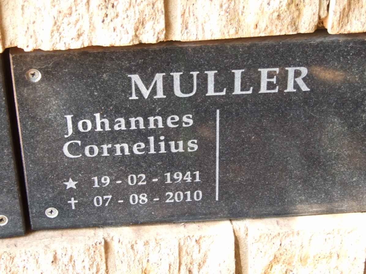 MULLER Johannes Cornelius 1941-2010