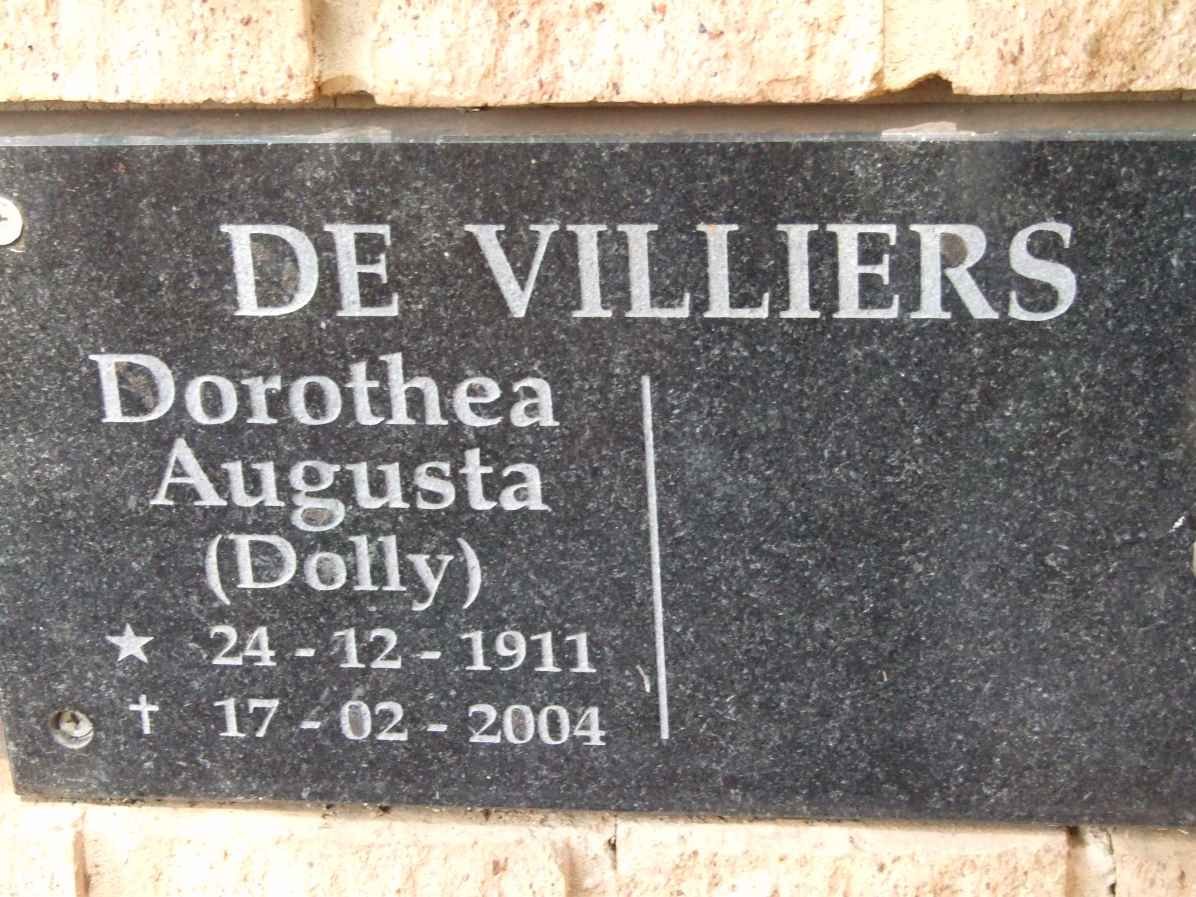 VILLIERS Dorothea Augusta, de 1911-2004