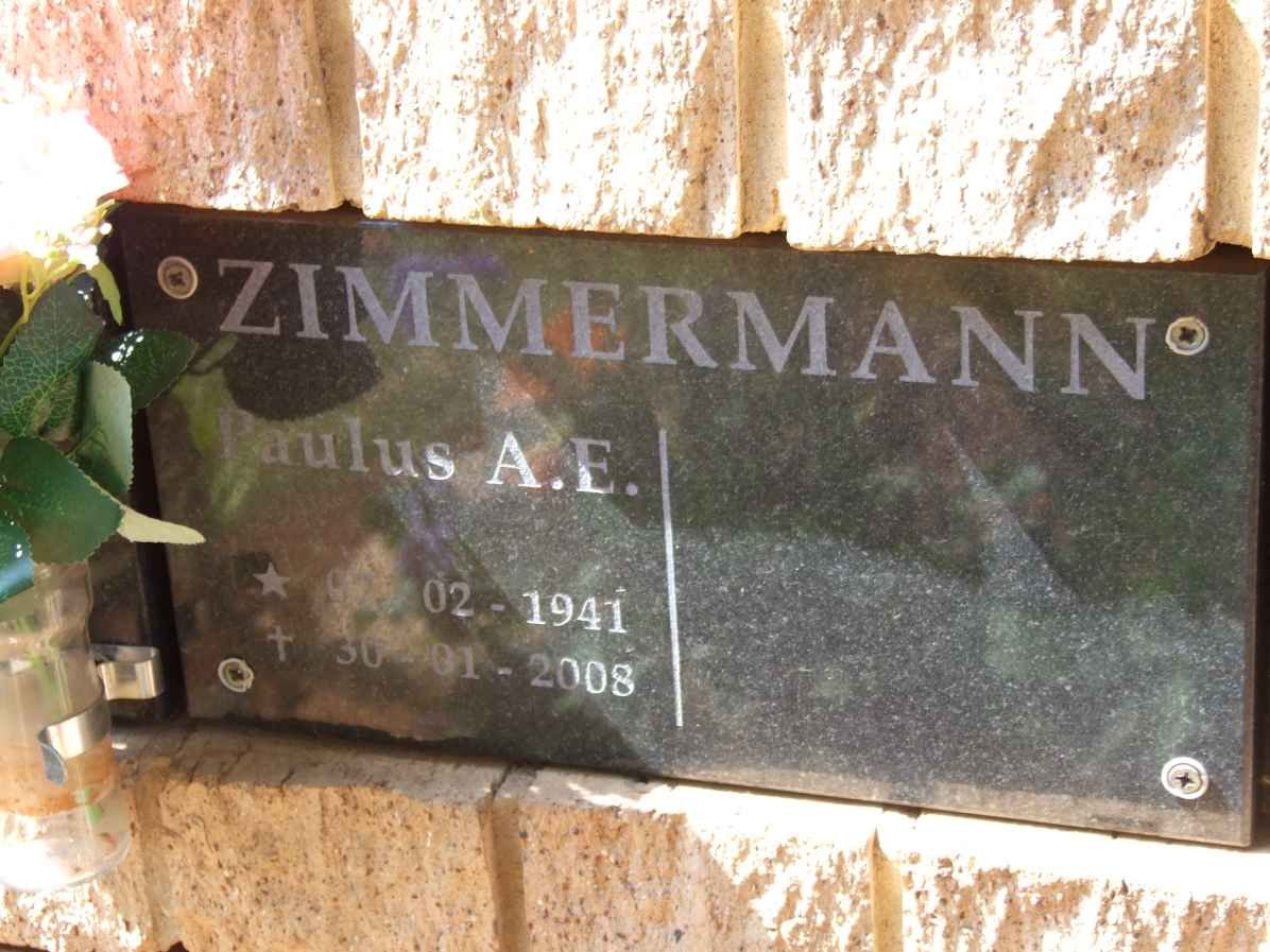 ZIMMERMANN Paulus A.E. 1941-2008