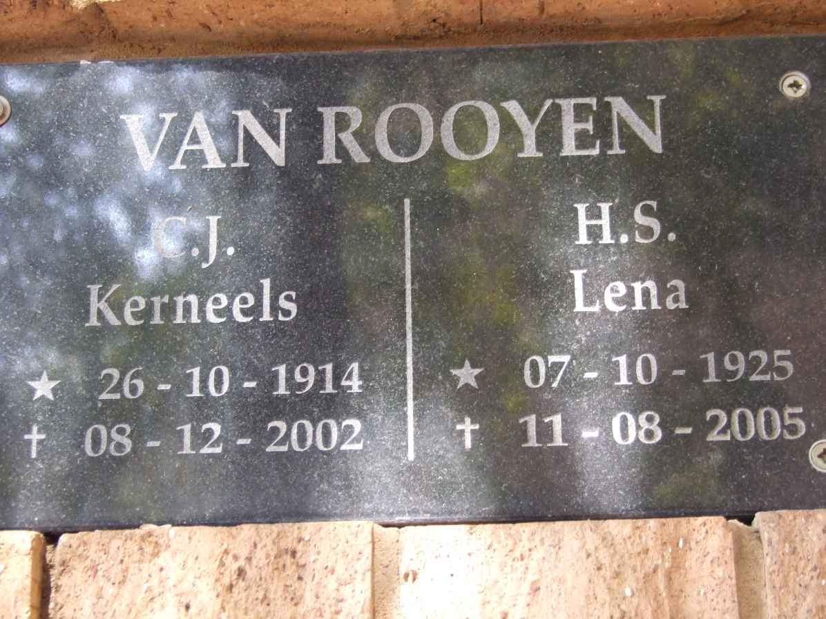 ROOYEN C.J., van 1914-2002 &amp; H.S. 1925-2005