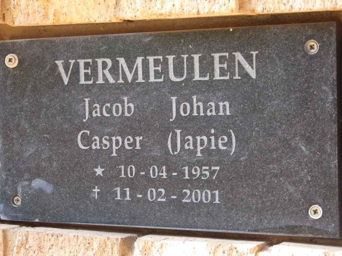VERMEULEN Jacob Johan Casper 1957-2001