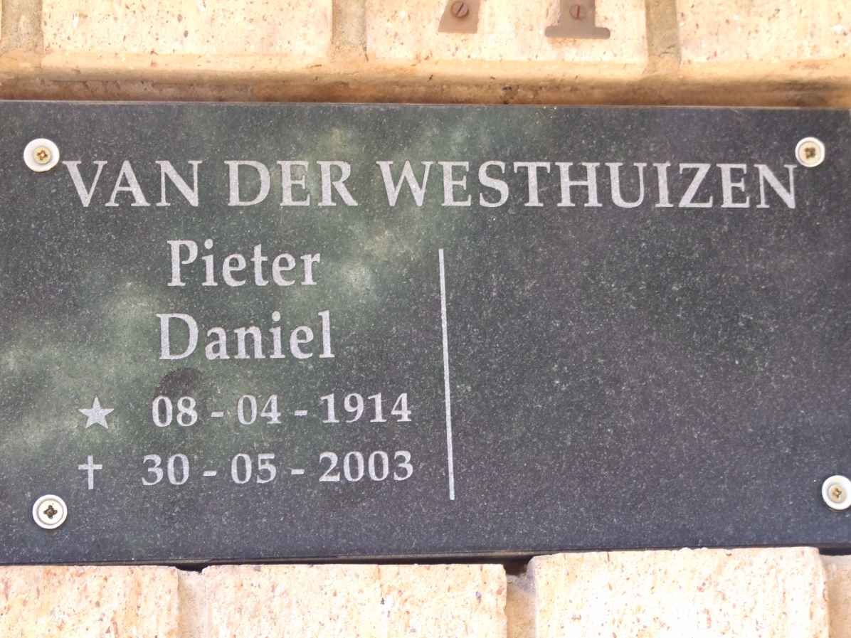 WESTHUIZEN Pieter Daniel, van der 1914-2003