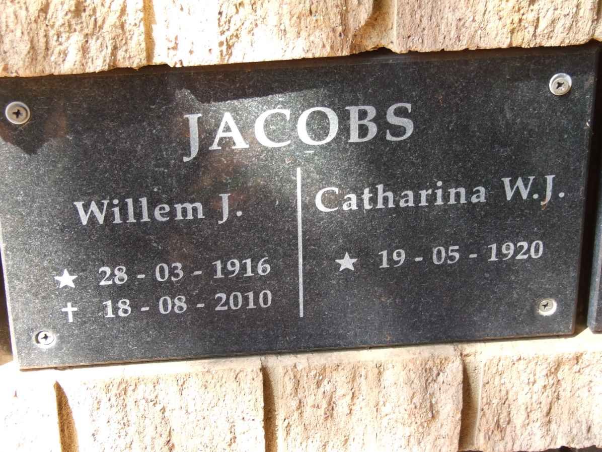 JACOBS Willem J. 1916-2010 &amp; Catharina W.J. 1920-