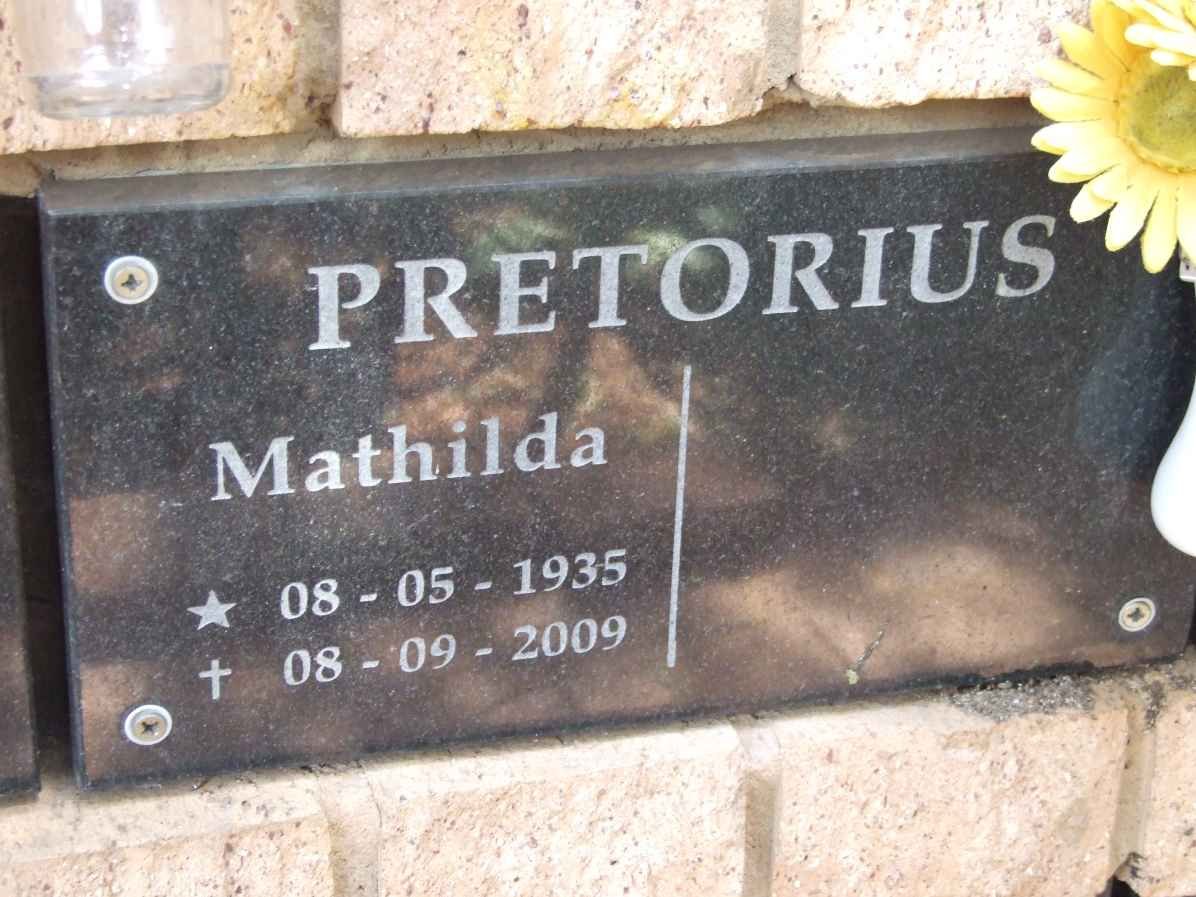 PRETORIUS Mathilda 1935-2009