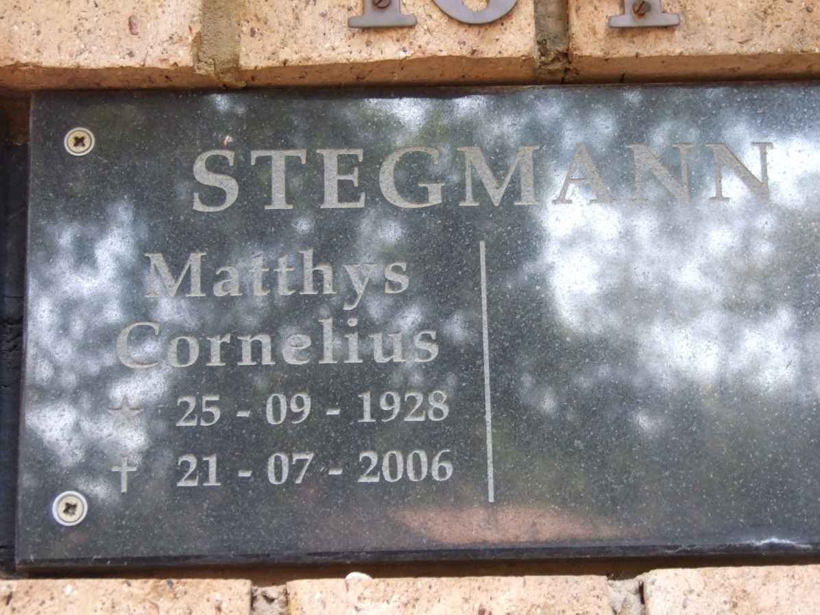 STEGMANN Matthys Cornelius 1928-2006