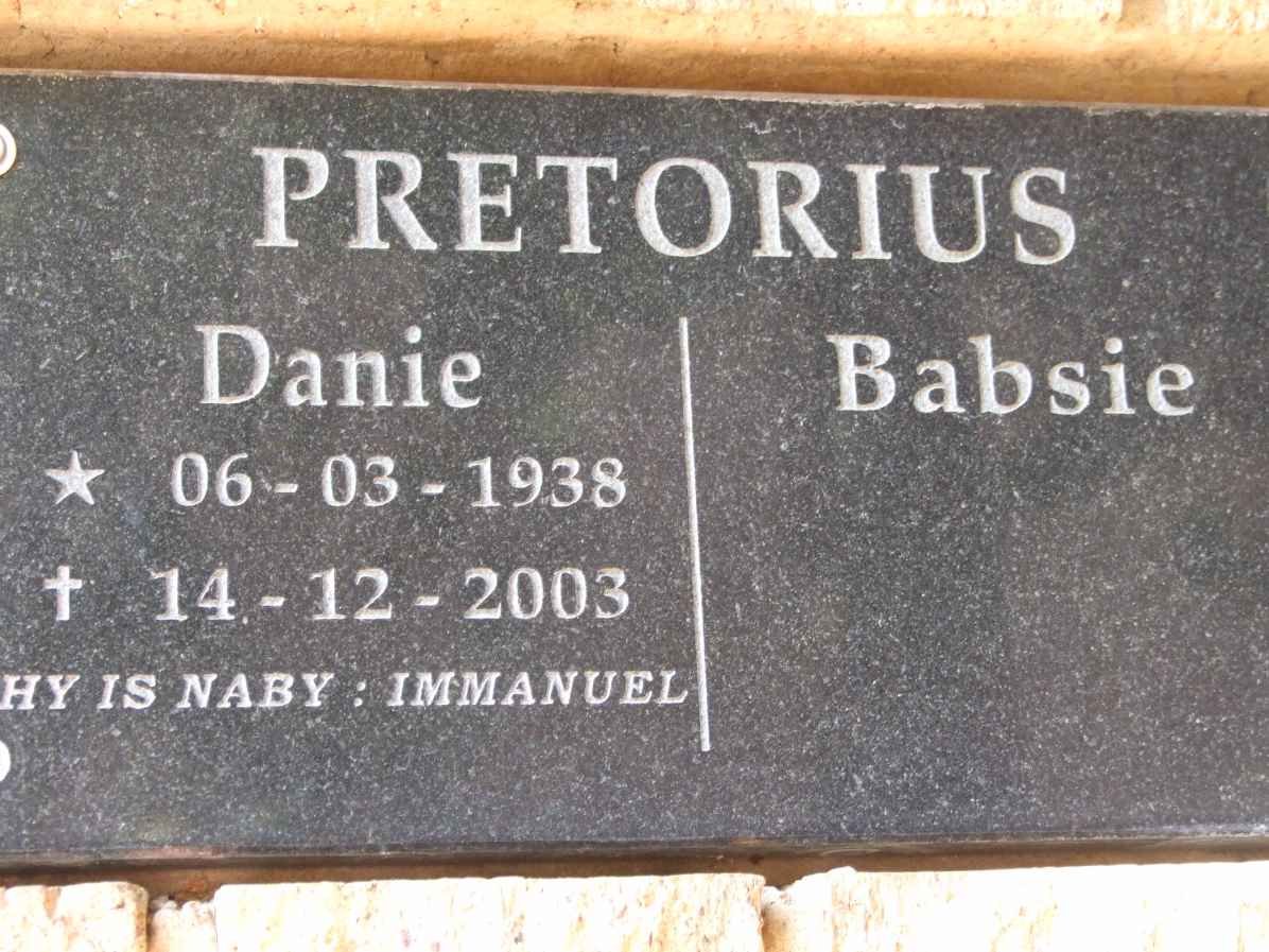 PRETORIUS Danie 1938-2003 &amp; Babsie