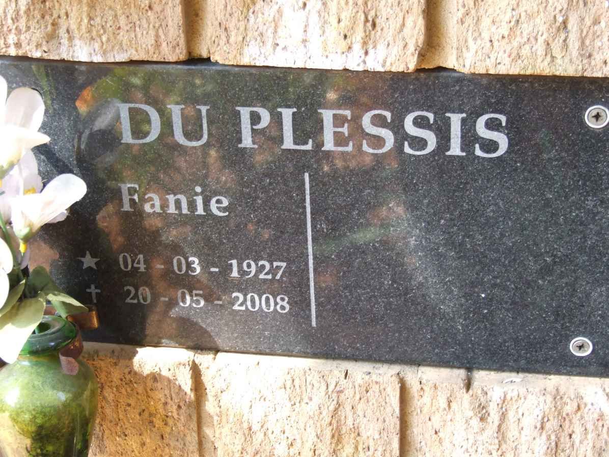 PLESSIS Fanie, du 1927-2008