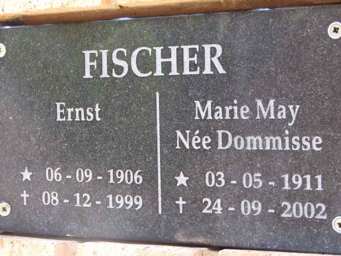 FISCHER Ernst 1906-1999 &amp; Marie May DOMMISSE 1911-2002