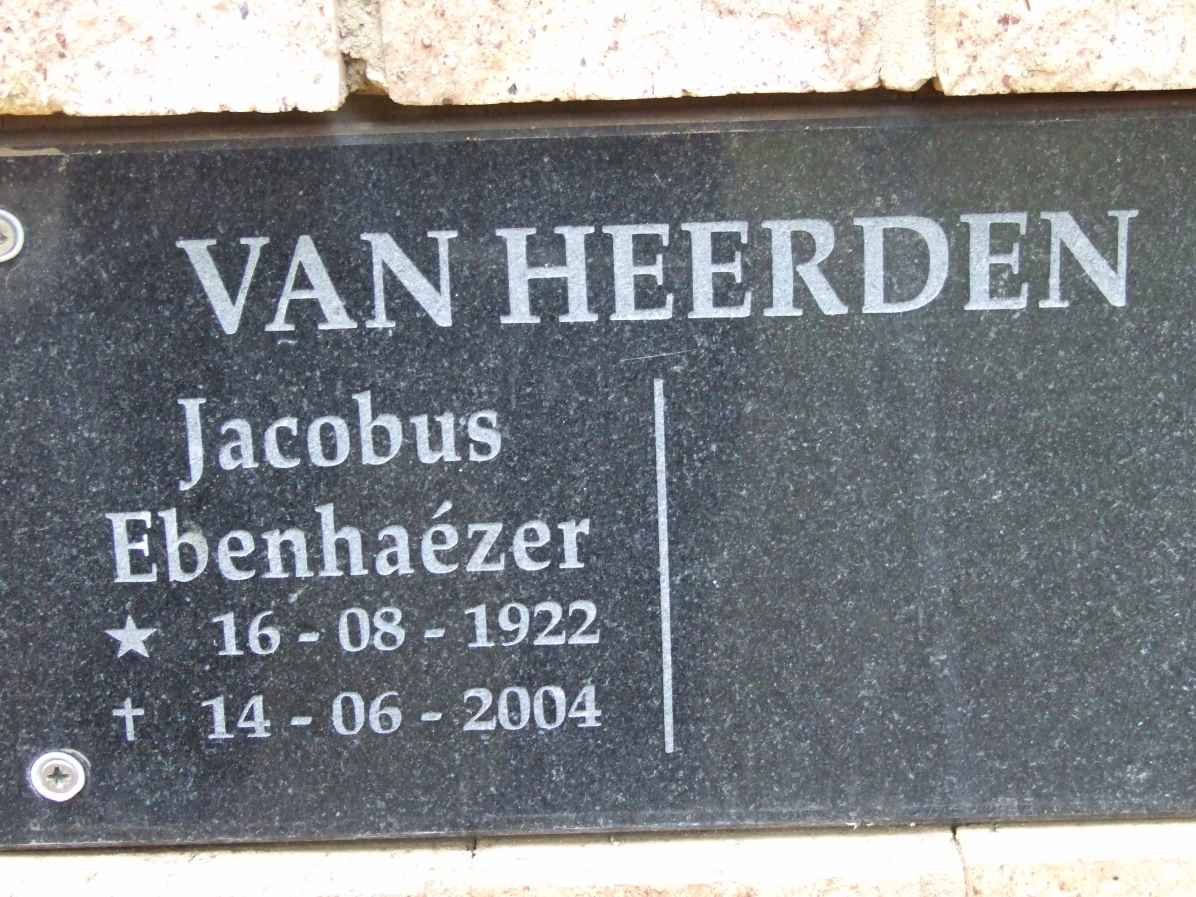 HEERDEN Jacobus Ebenhaezer, van 1922-2004