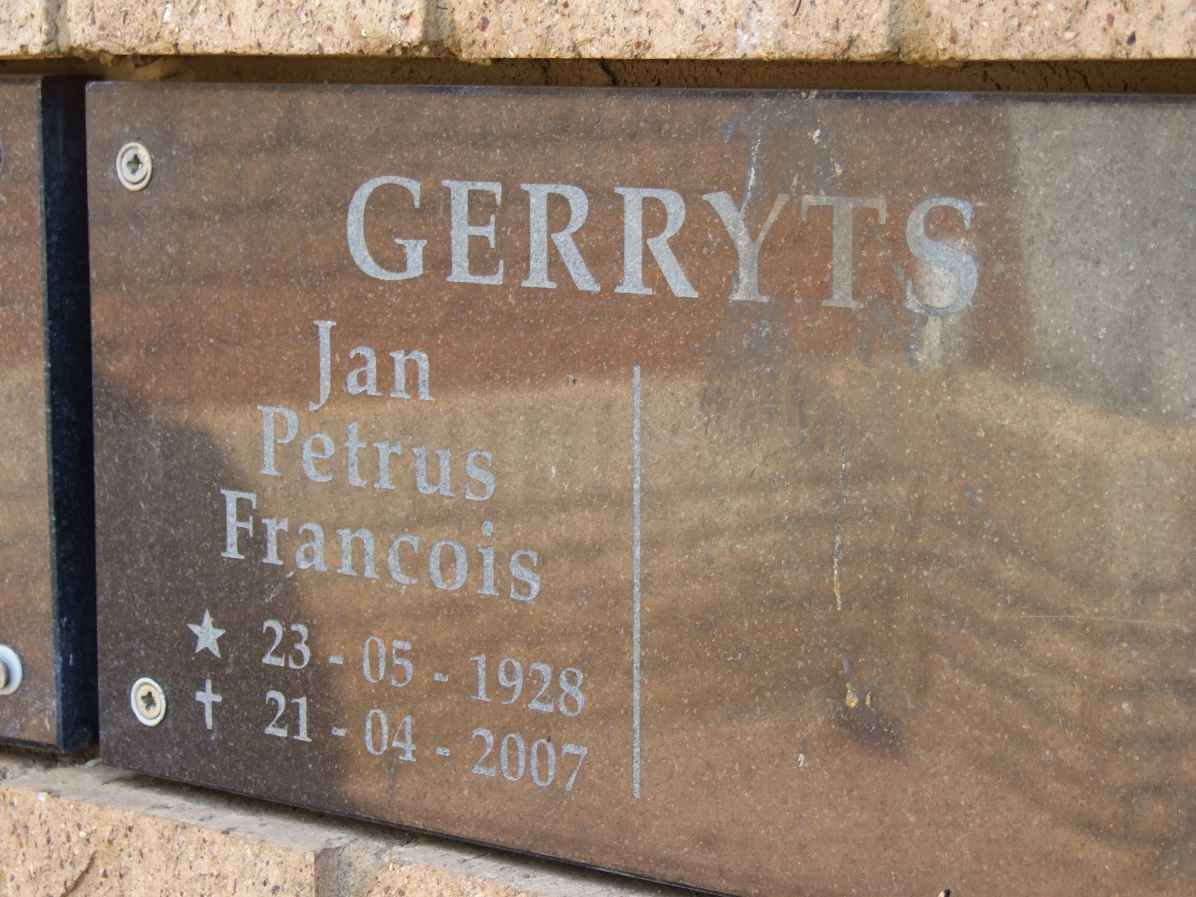 GERRYTS Jan Petrus Francois 1928-2007