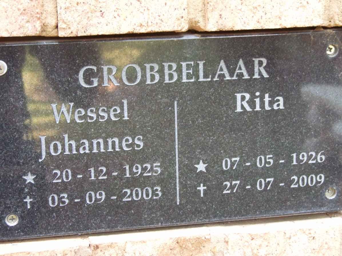GROBBELAAR Wessel Johannes 1925-2003 &amp; Rita 1926-2009