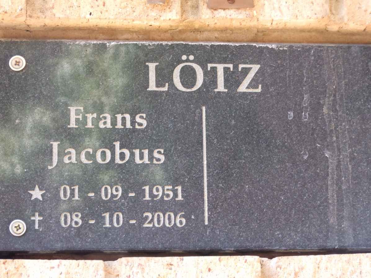 LÖTZ Frans Jacobus 1951-2006