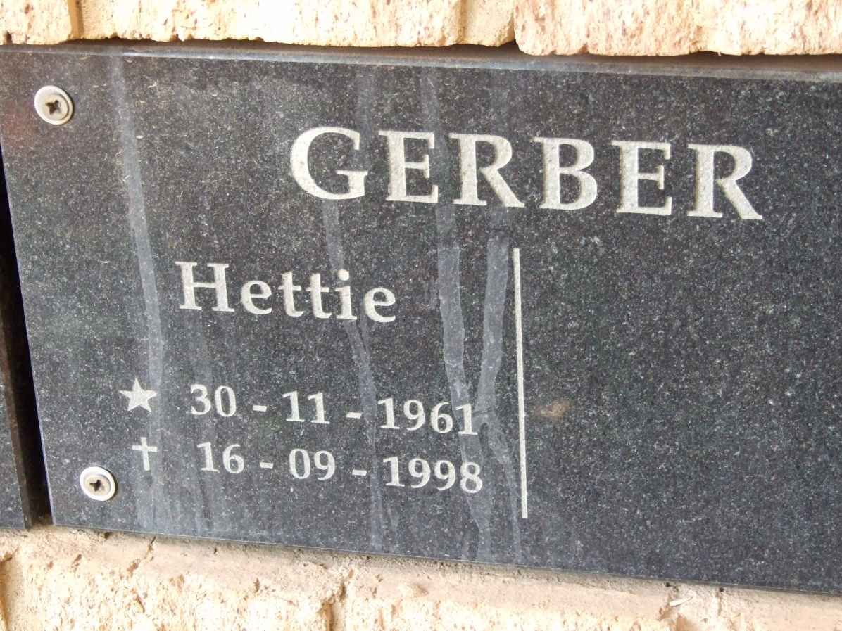GERBER Hettie 1961-1998