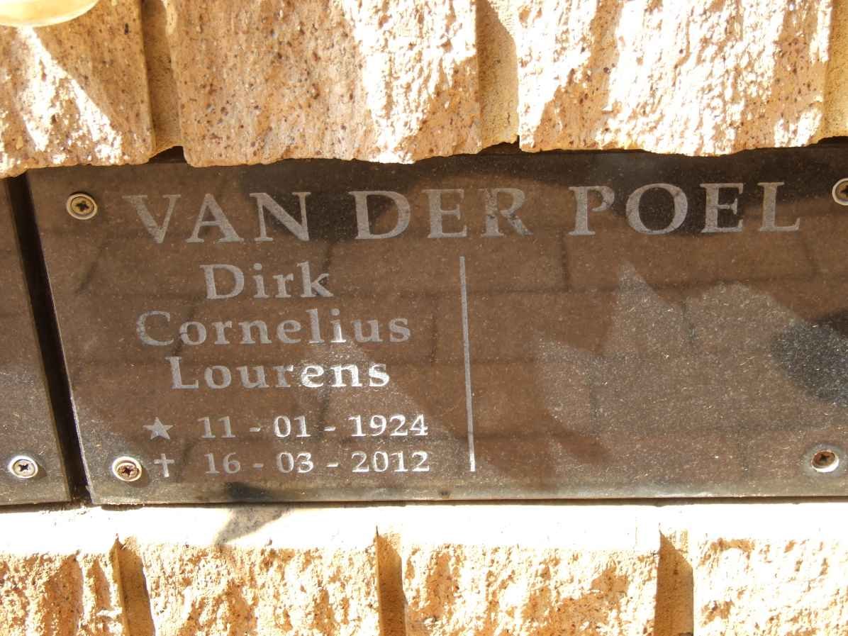 POEL Dirk Cornelius Lourens, van der 1924-2012