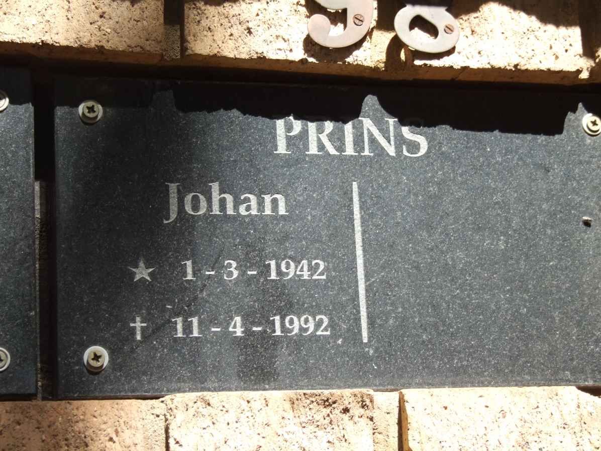 PRINS Johan 1942-1992