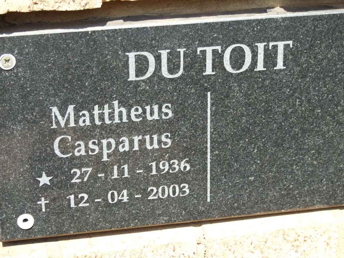 TOIT Mattheus Casparus, du 1936-2003
