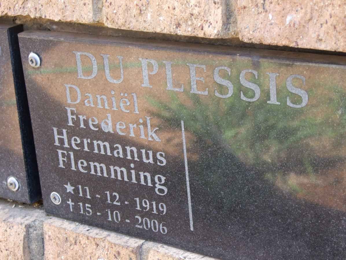 PLESSIS Daniel Frederik Hermanus Flemming, du 1919-2006