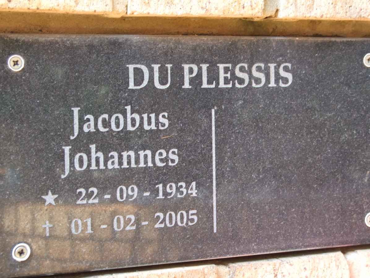 PLESSIS Jacobus Johannes, du 1934-2005